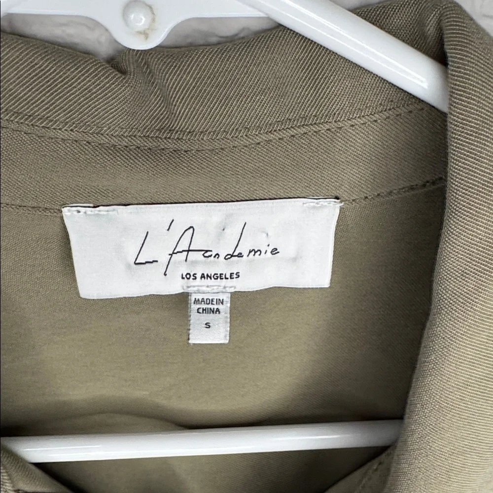 L'Academie Dylan Romper Olive Button Front Long Sleeve Pockets Sz S Streetwear - Picture 4 of 13